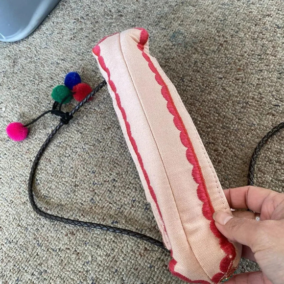 Y2K Limited Edition Small Crossbody Purse Floral Embroidered Cottagecore Pink - Picture 11 of 11